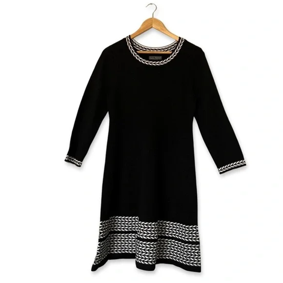 Printed-Trim Sweater Dress - Picture 2 of 12